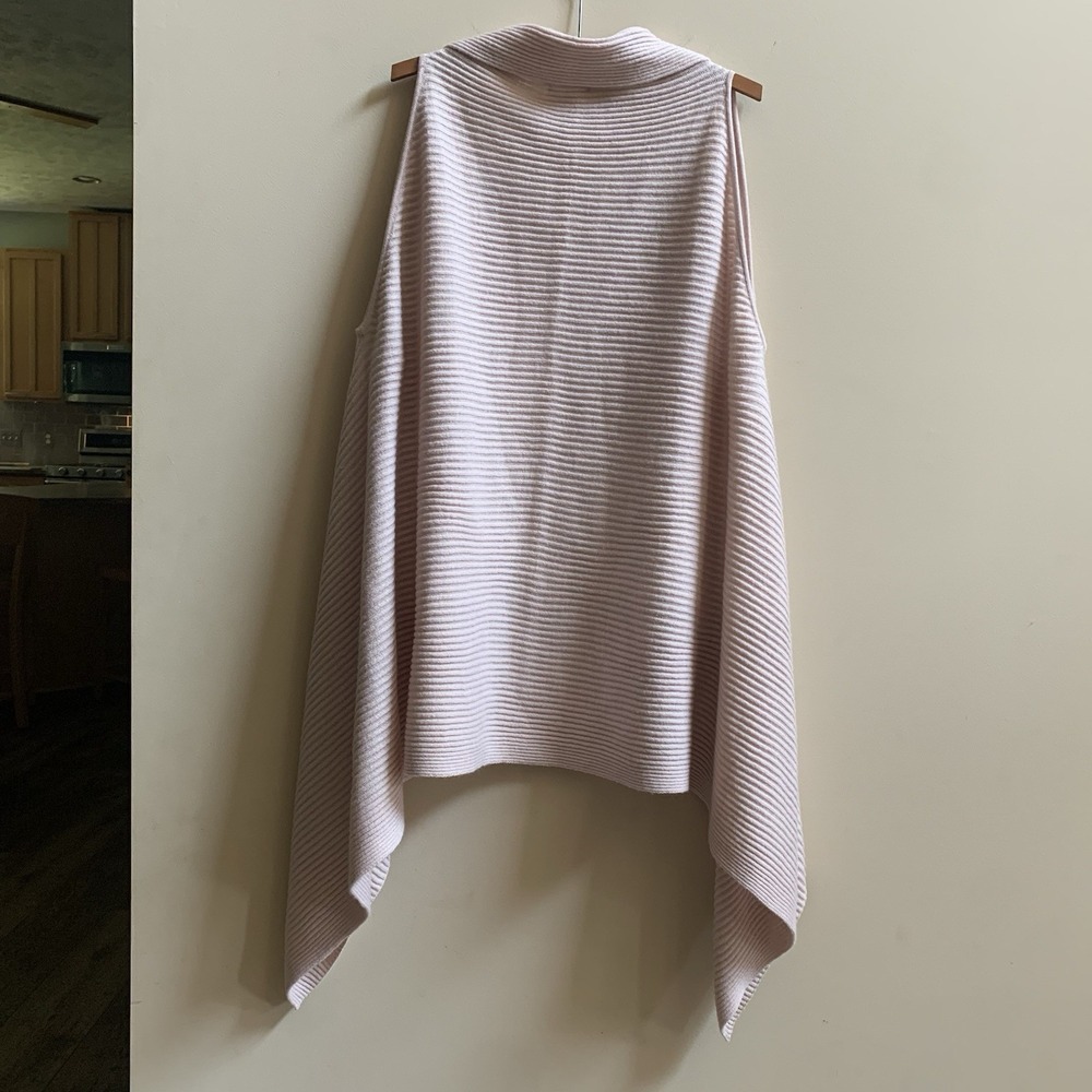 LOFT One Size Light Rose Pink Sweater‎ Long Open Front Cardigan Sweater Vest - Picture 2 of 16